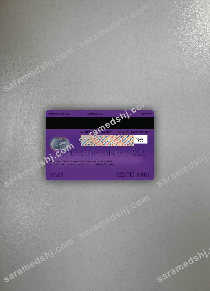 Estonia Idbank master card photolook back